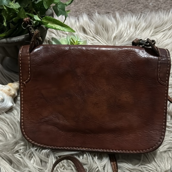 Vintage Made in Italy Crossbody Bag-Leather-Removable Strap-Flap Snap Closure - Picture 5 of 17